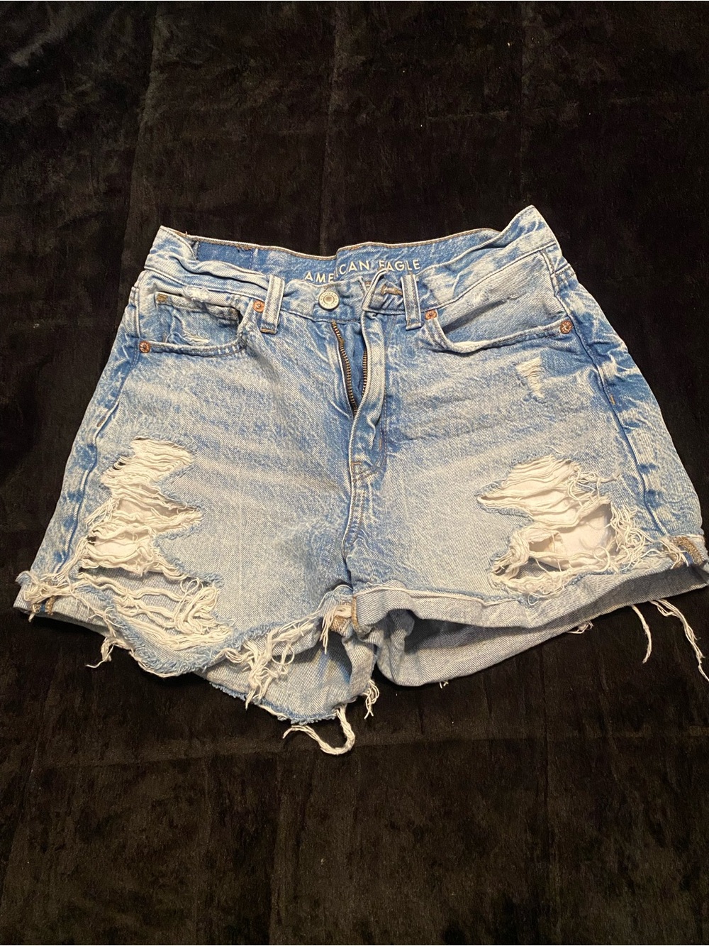 American Eagle Outfitters Light Wash Distressed Denim Shorts